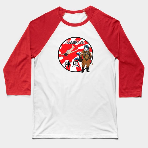 Imperial kamikaze Tom Baseball T-Shirt by Two Tailed Tom